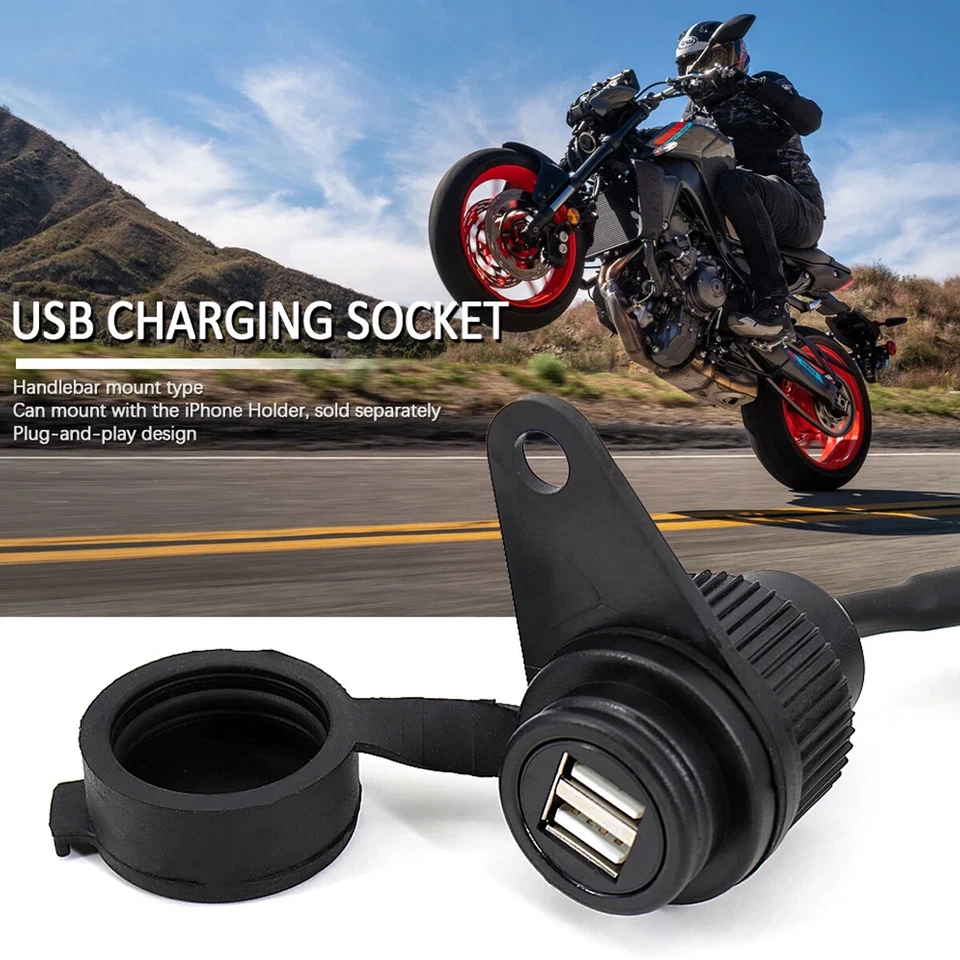 Adaptador USB doble alimentación de CA para YAMAHA MT-09 FZ09 XSR900 Tracer 900 MT07 XSR700 Foto 1 de 4