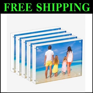 Crystal Clear 5x7 Double-Sided Magnetic Acrylic Frames - Perfect for Gifting - Picture 1 of 10