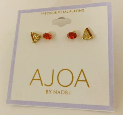 Juego de 2 pares de pendientes para mujer Pumpkin Pie AJOA by Nadri Foto 1 de 4