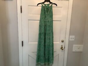 House of Harlow 1960 Tiered Halter Maxi Dress Green M
