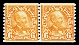 Scott 723 1932 6c Garfield Coil Issue Mint Pair F-VF OG NH Cat $32.50 - Picture 1 of 1