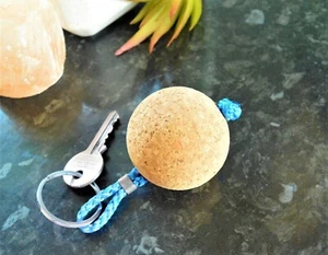Floating Cork Keyrings / Extra Large Buoyant Keyring / Round or Flat Shape Boat - Picture 1 of 4