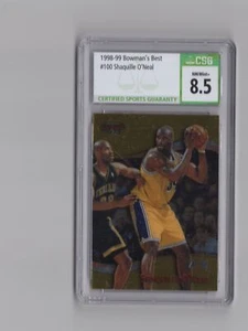 1998-99 Bowman's Best Shaquille O'Neal BITW CSG 8.5 Los Angeles Lakers #100 - Picture 1 of 2