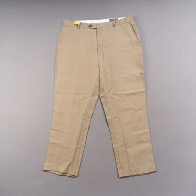 Pantalones de lino Daniel Cremieux para hombre 38 colección exclusiva beige chino 37x28 Foto 1 de 4