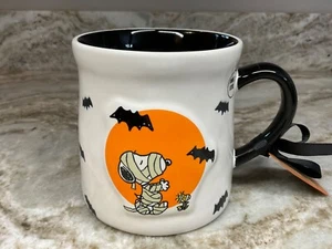 Large Halloween Coffee Mug Mummy Snoopy & Woodstock Happy Halloween Peanuts New - Picture 1 of 17