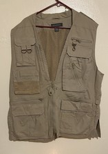 Vintage Banana Republic Safari Travel Photographers Vest Military Fishing Size L