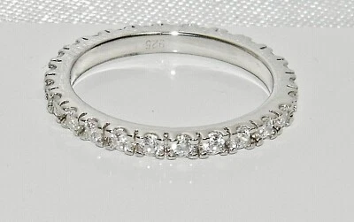 Sterling Silver Simulated Diamond Full Eternity Ring size J to V - Image 1 of 4