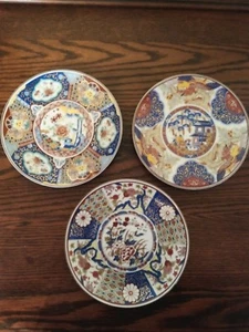 GREAT - Set of 3 Japanese Small Decorative Plates 6 1/4" - Picture 1 of 6