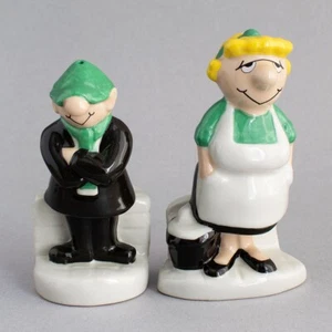 Unused ANDY CAPP & FLO Ceramic SALT & PEPPER SET by WADE Vintage MINT CONDITION - Picture 1 of 5