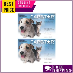 Capstar for Small Dogs and Cats 0.5 to 11 Kg Blue Pack 12 Doses Flea Prevention - Picture 1 of 2
