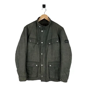 Mens BARBOUR DUKE International Waxed Jacket Olive Size M - Picture 1 of 15