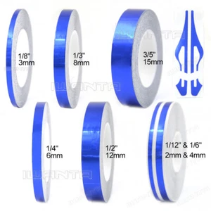 6 Sizes Blue Chrome Pinstriping Pin Stripe DIY Line Vinyl Decal Car Sticker 32ft - Bild 1 von 11