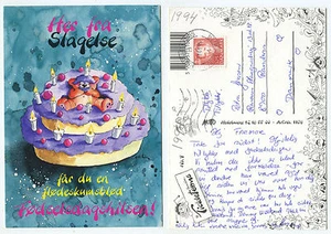 21513 - Gâteau d'anniversaire ourson - Carte postale, courue le 27/1/1995 - Photo 1/1