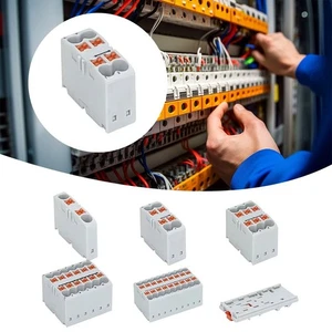 2/4/6/12/18 Connection Push-in Electric Power Terminal Mount on Din Rail - Picture 1 of 16