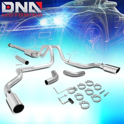 FOR 2015-2020 FORD F150 DUAL SPLIT EXIT CAT BACK EXHAUST SYSTEM+4" MUFFLER TIPS - Image 1 of 4