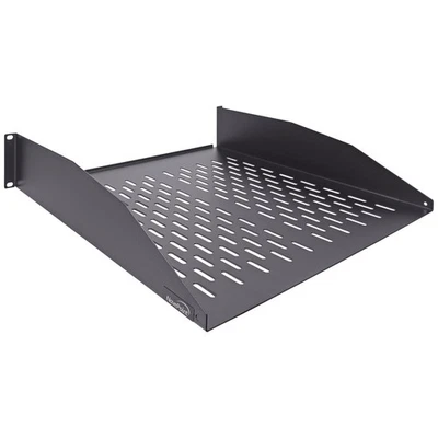 Cantilever Server Shelf Vented Shelves Rack Mount 19" 2U Black 18" deep w/lip - Image 1 of 4
