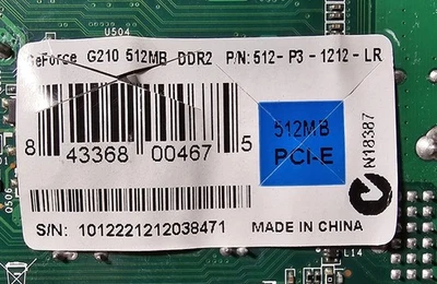 GeForce G210 Passive DDR2 1GB (512MB) DVI HDMI VGA PCI - Image 1 of 3