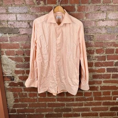 Camisa Eton Para Hombre 17.5 44 Naranja Ajuste Contemporáneo Vestido Botón Delantero Manga Larga Foto 1 de 4