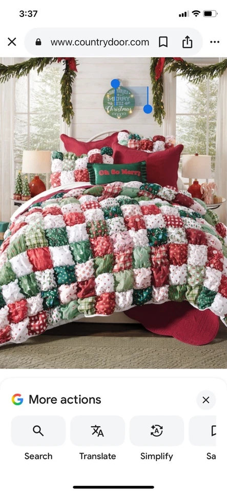 Edredón de Navidad QUEEN/COMPLETO Puff solo de Seventh Avenue nuevo Foto 1 de 1