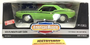 ERTL AMERICAN MUSCLE GREEN 1970 PLYMOUTH AAR 'CUDA DIE CAST 1:18 SCALE MODEL - Picture 1 of 6