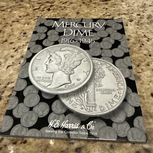 H.E. Harris Mercury Dime 1916 - 1945 Coin Folder, Album Book - Picture 1 of 5