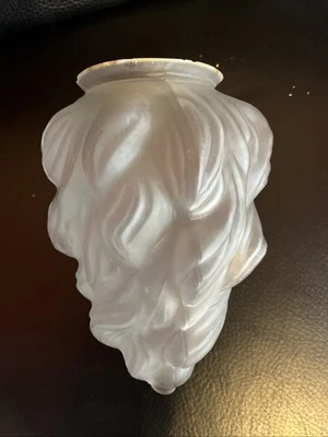 Tulipe obus flamme , verre  dépoli , Art Déco ,lustre , lampe ,H 22 cm - Photo 1/4