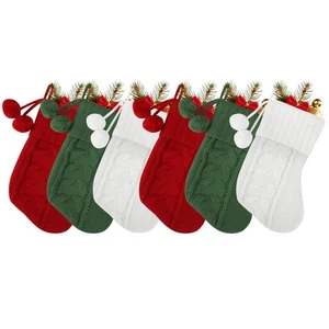 Mini Knitted Christmas Stockings Set of 6, 9 lnch Personalized Knitted Xmas H... - Bild 1 von 6