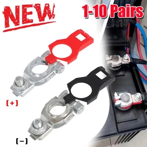 Universal Positive Negative Auto Battery Cable Terminal Top Post For Car Vans - Picture 1 of 12