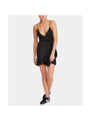 LUCKY BRAND Womens Black Sleeveless V Neck Mini Cocktail Wrap Dress S - Image 1 of 3