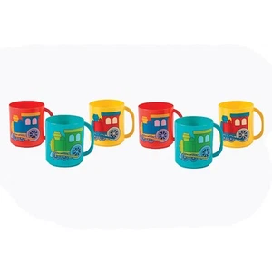 Mega Bulk 48 Count Train Multicolor BPA-Free Plastic Mugs, 8 oz - Picture 1 of 1