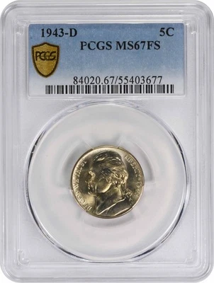 1943-D Jefferson Nickel MS67FS PCGS - Image 1 of 2