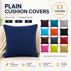 Cushion Cover Premium Cotton Plain Dyed Home Sofa Decor Cushion Case 16