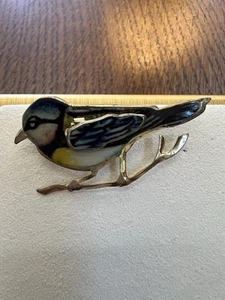 Vogel Emaille Brosche / Anstecknadel - Bild 1 von 3