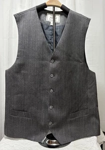 Jos. A. Bank Men’s Button Up Vest Gray Wool Lined Men’s Size Small Waistcoat - Picture 1 of 8