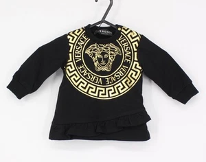 VERSACE INFANTS SWEATER DRESS GOLD MEDUSA 3-6 MONTHS BLACK RRP £210 AD - Picture 1 of 3
