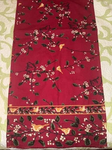 Vtg April Cornell Red Birds Cotton Cottage Table Runner 18x86 - Picture 1 of 2
