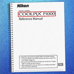 NIKON CoolPix P1000 Reference Instruction User Manual 244pg TOUGH Covers/Binding - Imagen 1 de 5