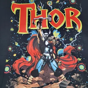 MARVEL COMICS THOR T SHIRT MENS 2XL XXL BLACK GOD OF THUNDER SPACED COVER NWT - Picture 1 of 11