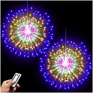 Starburst 200 Led Firework Copper Wire Sphere Lights With Remote 8 Modes Battery - Picture 1 of 7
