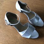 Girlie Ladies Heeled Shoe In Silver And White Size Uk6 Eu39