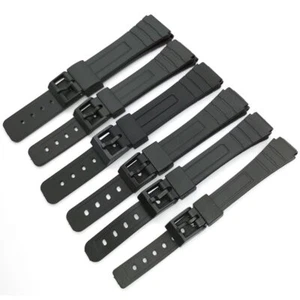 Nuovo Cinturino Orologio Silicone 16mm 18mm 20mm per Casio W800H Bracciale Resina PU Nero - Foto 1 di 24