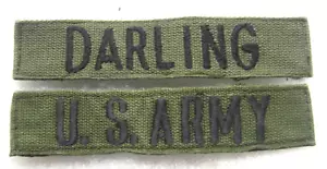 US Army Title & Name Tab DARLING , 1970s patches - Picture 1 of 2