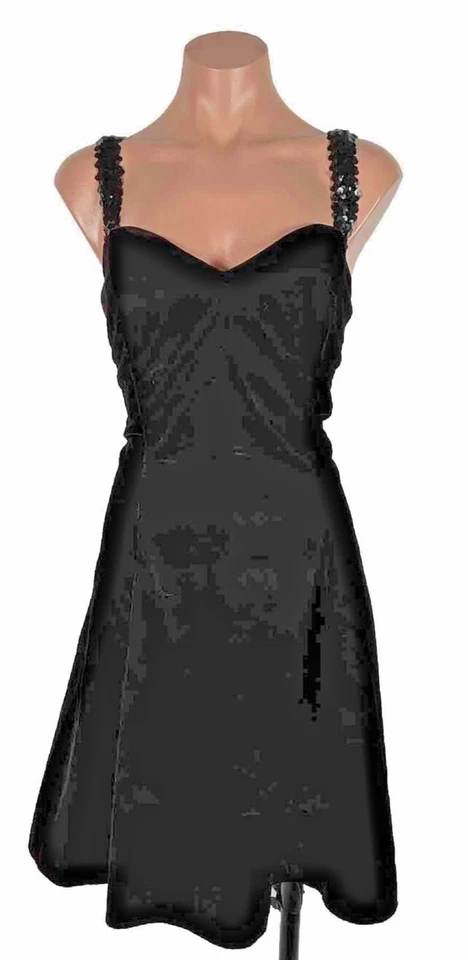 Vestido De Colección Y2K Años 90 Terciopelo con Tirantes Gótico Glamour Negro Lentejuelas 'Steppin Out' Foto 1 de 4