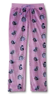 Hedgehog Pajamas Pants Size MEDIUM Women's Soft Fleece 8/10 M Winter Purple NEW - Picture 1 of 1