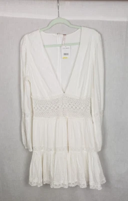 Vestido Free People Blanco Marfil 12 Encaje Punto Suizo Boho Festival Pradera Casa de Campo Foto 1 de 4
