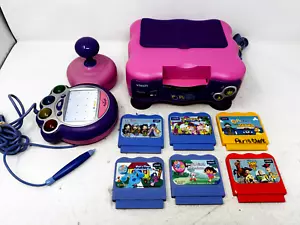 Vtech Vsmile TV Learning System Educational Pink Game Console Bundle + 6 Games - Picture 1 of 12