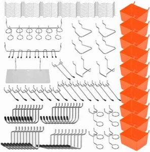 228 Piezas Ganchos para Tablero de Clavijas Surtido Accesorios Contenedores Organización Varias Herramientas 5" - Imagen 1 de 8
