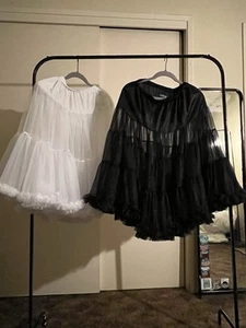 HELL BUNNY COLLECTIF petticoat ONE SIZE black white dress slip vintage style - Picture 1 of 10