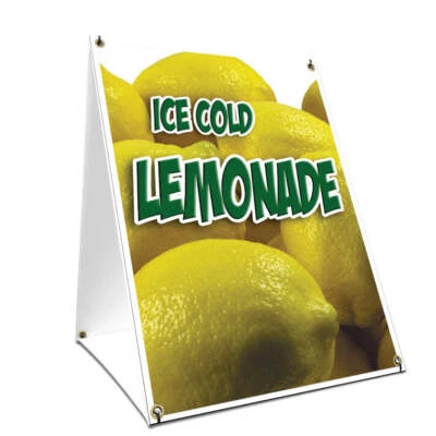 Letrero de acera con marco en A Limonade1 con gráficos en cada lado Foto 1 de 3