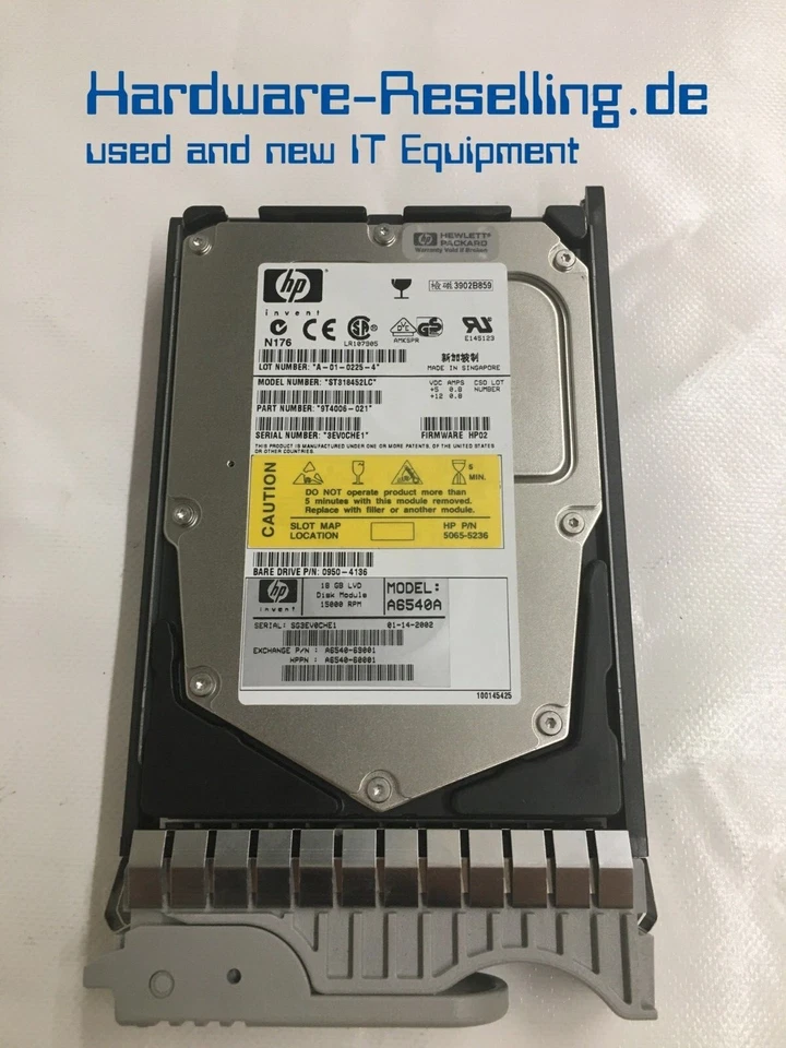 Seagate HP ST318452LC 3,5"SCSI 18GB 15K RPM 8MB 9T4006-021 0950-4136 A6540-69001 - Bild 1 von 1